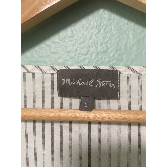 Michael Stars Boho Women's White and Dark Grey Blouse Shirt Top Size Large - Picture 7 of 8